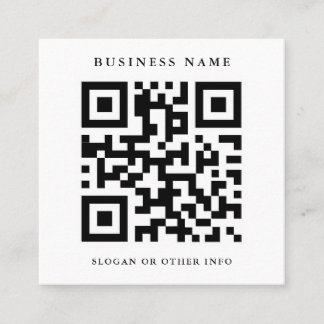 Carte De Visite Carré Code QR noir et blanc