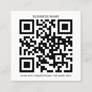 Carte De Visite Carré Code QR personnalisé Créez votre propre