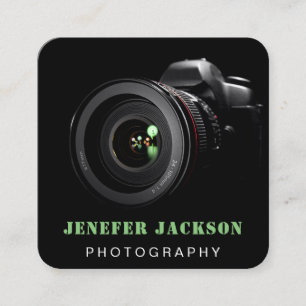 Carte De Visite Carré Code QR photo Photographe Photographie NOIR