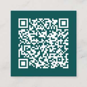 Carte De Visite Carré Code QR professionnel personnalisable Minimal Turq