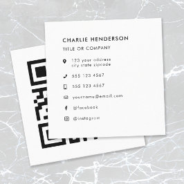 Carte De Visite Carré Code QR | Télécharger Moderne Minimaliste Simple B