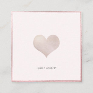 Carte De Visite Carré Coeur de PixDezines  Faux Métallurgie