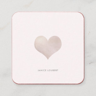 Carte De Visite Carré Coeur de PixDezines  Faux Métallurgie Carré Busi