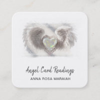 *~* Coeur Opal QR Ange ailes AP78 blanc Delicate