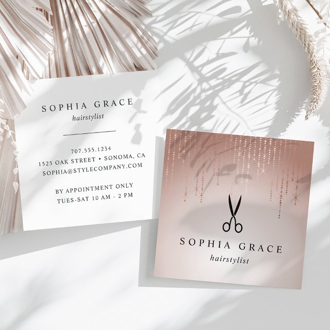 Carte De Visite Carré Coiffeur de pluie (Créateur téléchargé)