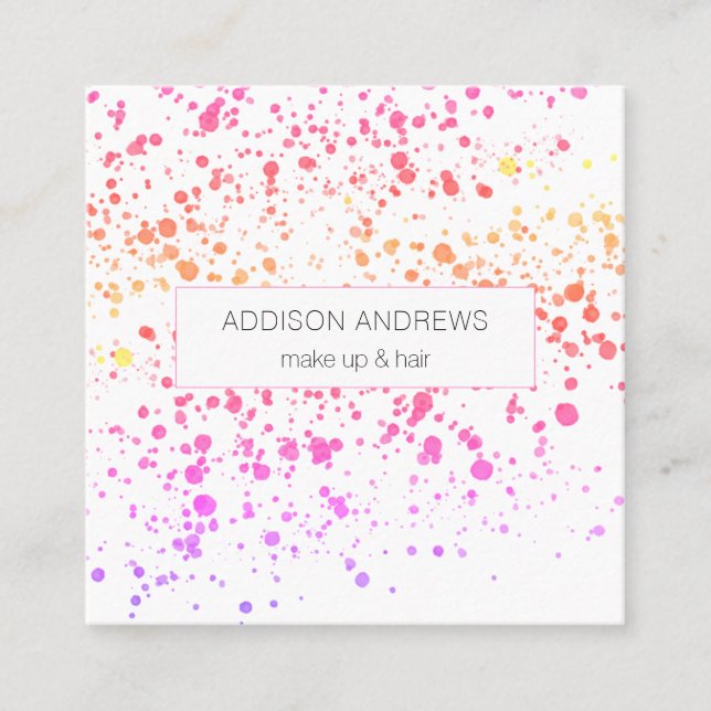 Carte De Visite Carré Coiffeur Makeup Artist (Devant)