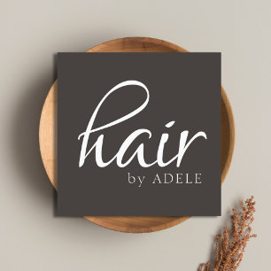 Carte De Visite Carré Coiffeur Minimal Grey White