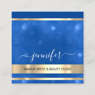 Carte De Visite Carré Coiffeur professionnel Gold Blue