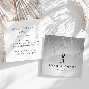 Carte De Visite Carré Coiffeuse Silver Rain