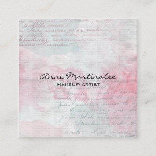 Carte De Visite Carré Collage multimédia Abstrait Pastel