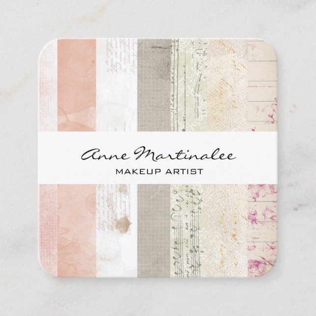 Carte De Visite Carré Collage multimédia mixte (Devant)