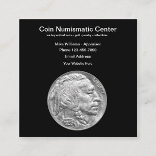 Carte De Visite Carré Collecteur de pièces numismatique