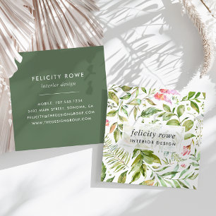 Carte De Visite Carré Collection Terrarium   Impression botanique