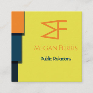 Carte De Visite Carré Colorbloc Moderne