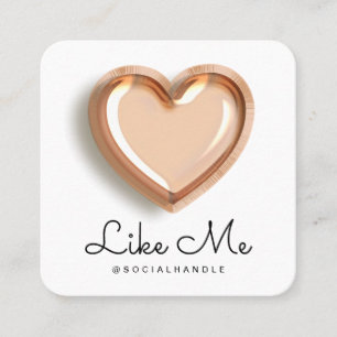 Carte De Visite Carré Comme Moi Pink Balloon Heart Girt Médias sociaux