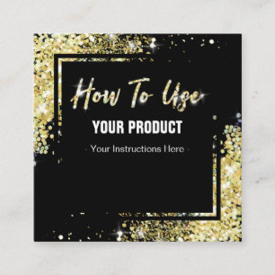 Carte De Visite Carré Comment utiliser Gold Parties scintillant Black In