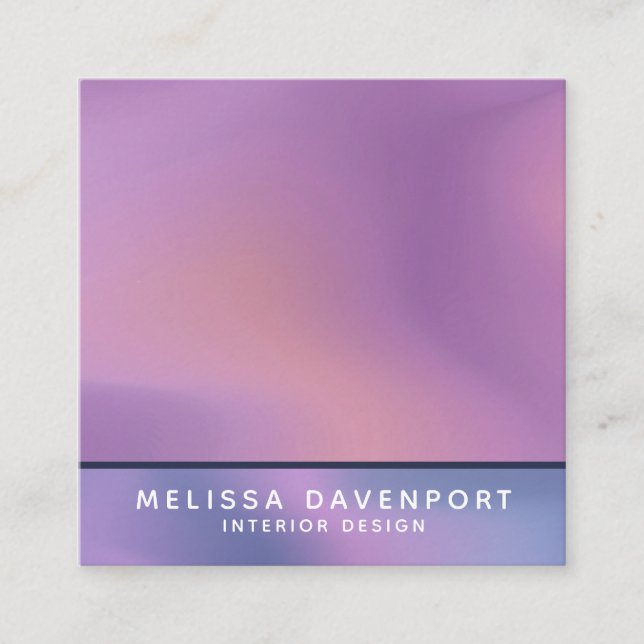 Carte De Visite Carré Conception abstraite moderne de l'étirement rose e (Devant)