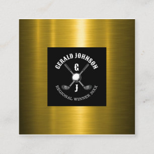 Carte De Visite Carré Conception minimaliste de monogramme de golf