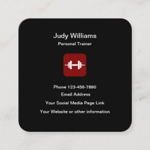 Carte De Visite Carré Conception moderne d'un formateur personnel