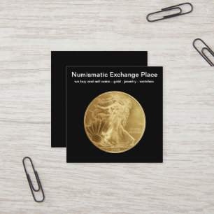 Carte De Visite Carré Conception numismatique de marchand de monnaie