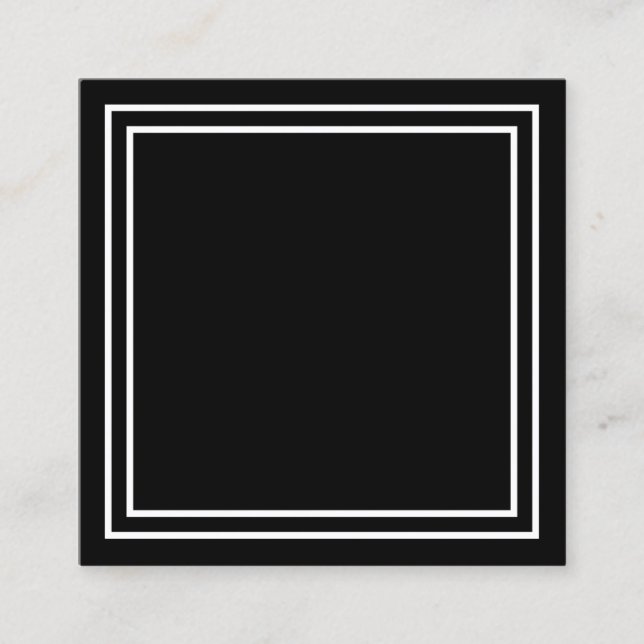 Carte De Visite Carré Concevez votre propre Noir Solide Bordé (Devant)