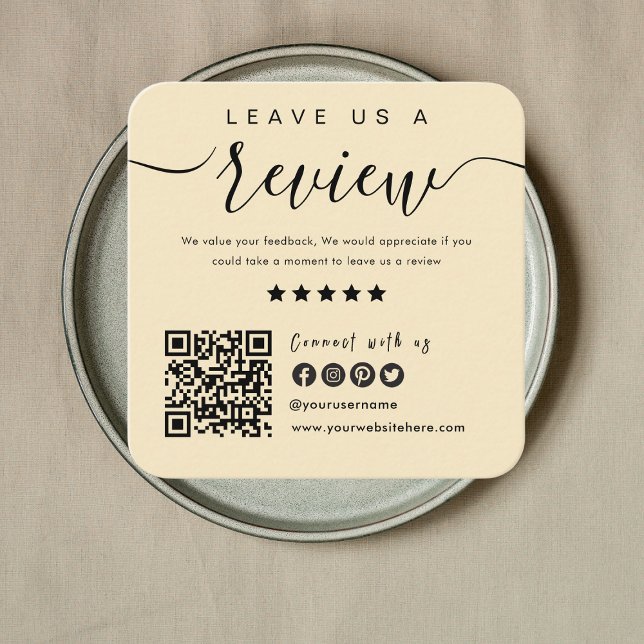 Carte De Visite Carré Connectez-vous avec nous QR Code Revoir nous Soft  (Créateur téléchargé)