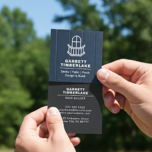 Carte De Visite Carré Constructeur de terrasse, porche et patio Slate Bl