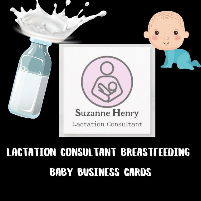Carte De Visite Carré Consultant en lactation Allaitement Leche Baby (Créateur téléchargé)