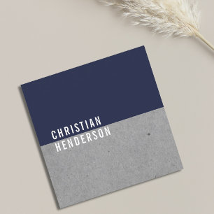 Carte De Visite Carré Consultant en matière élégant moderne de gris bleu