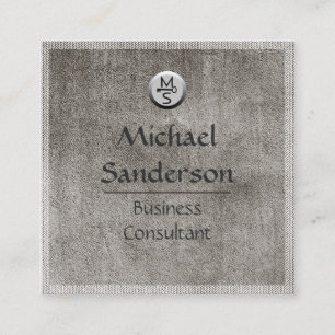 Carte De Visite Carré Consultant en matière texturisé gris masculin de