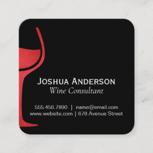 Carte De Visite Carré Consultant en vin de l'icône de vin rouge