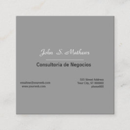 Carte De Visite Carré Contemporary Neutral Grey Minimalist Professional