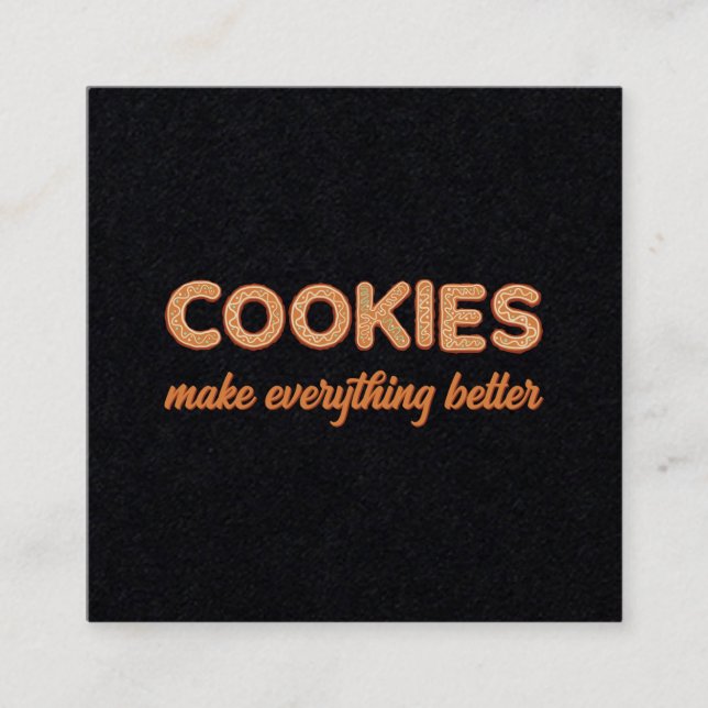 Carte De Visite Carré Cookies tout mieux (Devant)