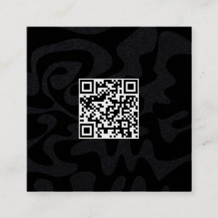 Carte De Visite Carré Cool de code QR noir et blanc rétro Super