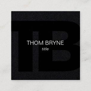 Carte De Visite Carré Cool Moderne Professionnel Noir 2 Lettre Monograph