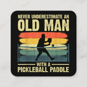 Carte De Visite Carré Cool Pickleball Design Pour Hommes Grandpa Pickleb