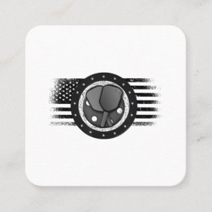 Carte De Visite Carré Cool Pickleball Sport USA Grunge Flag - Pickleball