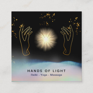 Carte De Visite Carré *~* Cosmique.  Healing Hands Universe Stars Énerg