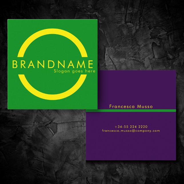 Carte De Visite Carré Couleur de contraste vive, un moderne audacieux (Créateur téléchargé)