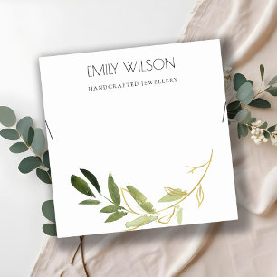 CARTE DE VISITE CARRÉ COULEUR D'EAU DE LA FAUNE VERTE D'OR LACE DE COULE