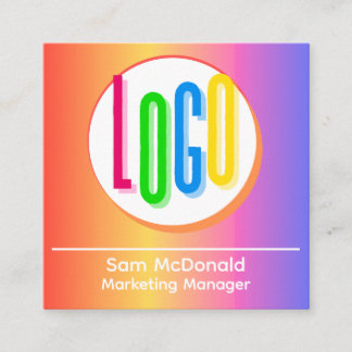 CARTE DE VISITE CARRÉ COULEURS EN COULEUR CLAIRE PROPRE LOGO PROMTIONNEL