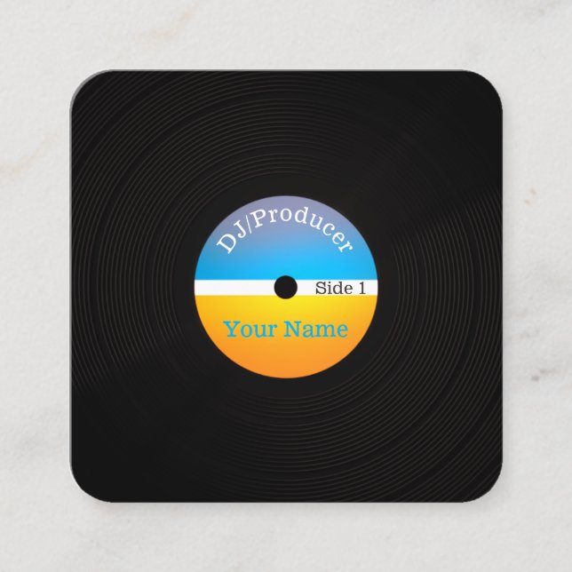 Carte De Visite Carré Couverture professionnelle de production de (Devant)