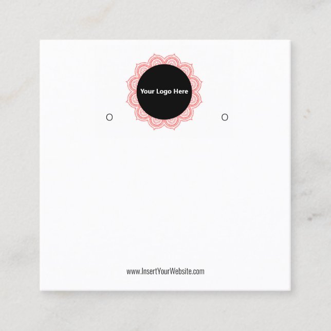 Carte De Visite Carré Creat Your Custom Logo Earring Display Card  (Devant)