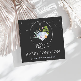 Carte De Visite Carré Créateur de bijoux Céleste Gem Moon