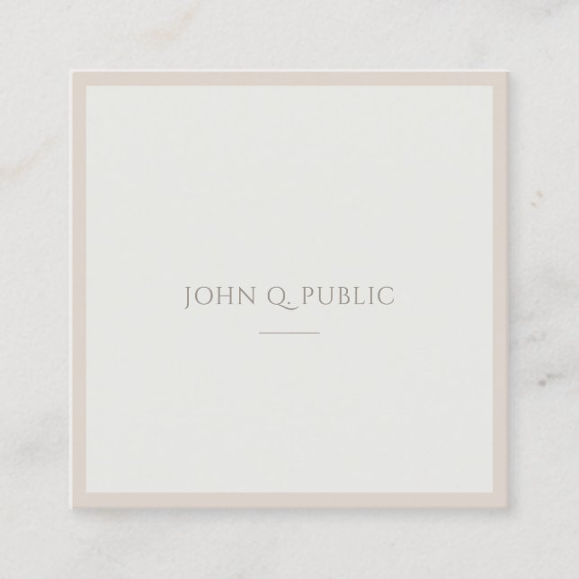 Carte De Visite Carré Créatif Modèle simple Brown vert professionnel (Devant)