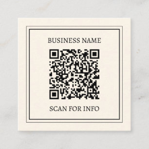 Carte De Visite Carré Créer instantanément un code QR numérisable pour l