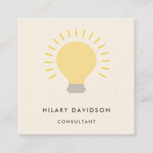 Carte De Visite Carré Crème minimale Jaune Consultant commercial léger