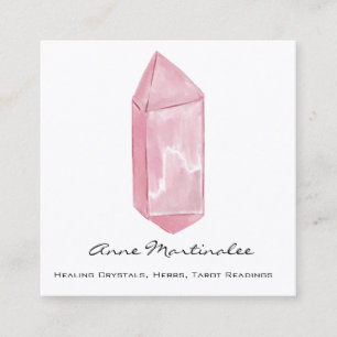 Carte De Visite Carré Cristal aquarelle rose