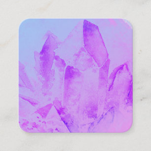Carte De Visite Carré Cristal curatif de Reiki de yoga de massage