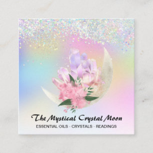 Carte De Visite Carré *~* Cristaux de lune Mystique Floral Parties scint